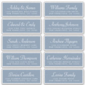 Chic Calligraphy Blue Guest Adresetiketten Sticker (Voorkant)