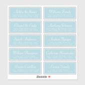 Chic Calligraphy Blue Guest Adresetiketten Sticker (Vel)