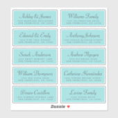 Chic Calligraphy Blue Wedding Guest Adresetiketten Sticker (Vel)