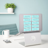 Chic Calligraphy Blue Wedding Guest Adresetiketten Sticker (Laptop op bureau)