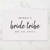 Chic Calligraphy Bride Tribe Wedding Bridal Party Sparkling Wijnetiket (Enkel label)
