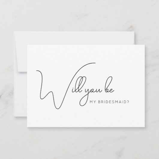 Chic Calligraphy Bridesmaid proposal Kaart (Voorkant)