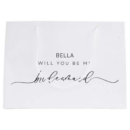 Chic Calligraphy Bruidsmeisje Groot Cadeauzakje (Voorkant)