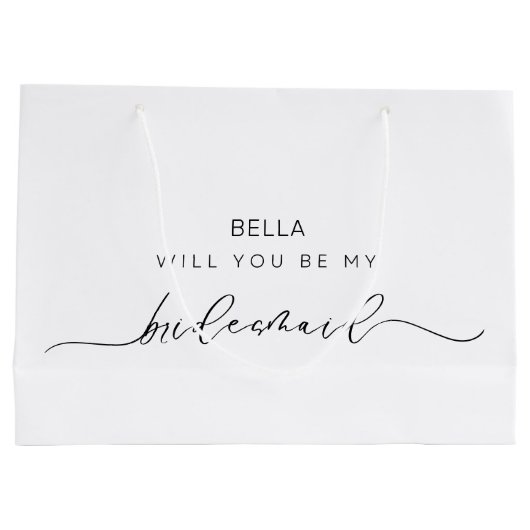 Chic Calligraphy Bruidsmeisje Groot Cadeauzakje (Achterkant)