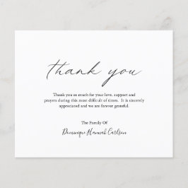 Chic Calligraphy Budget Funeral Hartelijk dank