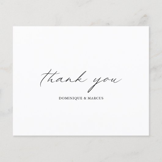 Chic Calligraphy Budget Weddenschap Hartelijk dank (Voorkant)