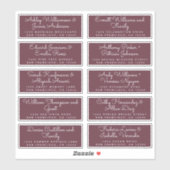 Chic Calligraphy Burgundy Guest Adresetiketten Sticker (Vel)