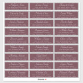 Chic Calligraphy Burgundy Guest Adresetiketten Sticker (Vel)