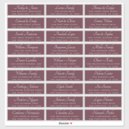 Chic Calligraphy Burgundy Guest Adresetiketten Sticker