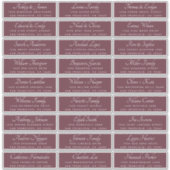 Chic Calligraphy Burgundy Guest Adresetiketten Sticker (Voorkant)