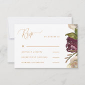 Chic Calligraphy Dark Raspberry Wedding Rsvp Kaartje (Voorkant)