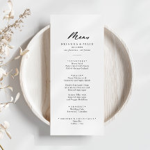 Chic Calligraphy Elegant Dinner Menu