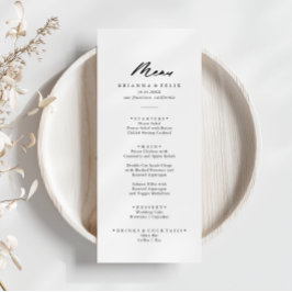 Chic Calligraphy Elegant Dinner Menu