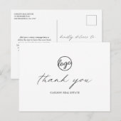 Chic Calligraphy Elegant Logo Business Hartelijk d Briefkaart (Voorkant / Achterkant)