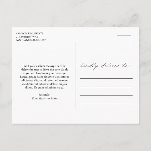 Chic Calligraphy Elegant Logo Business Hartelijk d Briefkaart (Achterkant)