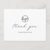 Chic Calligraphy Elegant Logo Business Hartelijk d Briefkaart (Voorkant)