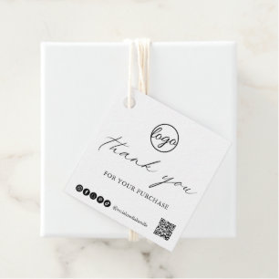 Chic Calligraphy Elegant Logo Hartelijk dank voor  Bedankjes Labels