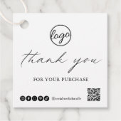 Chic Calligraphy Elegant Logo Hartelijk dank voor  Bedankjes Labels (Voorkant)
