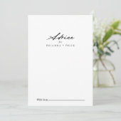 Chic Calligraphy Elegant Wedding Advice Card Advieskaart (Staand voorkant)