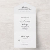 Chic Calligraphy Elegant Wedding All In One Uitnodiging (Binnen)