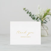 Chic Calligraphy Elegant Wedding Bedankt Folie Uitnodiging Briefkaart (Staand Voorkant)