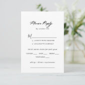 Chic Calligraphy Elegant Wedding Menu Choice RSVP (Staand voorkant)