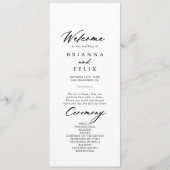 Chic Calligraphy Elegant Wedding Programmakaart (Voorkant)
