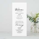 Chic Calligraphy Elegant Wedding Programmakaart (Staand voorkant)