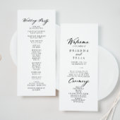 Chic Calligraphy Elegant Wedding Programmakaart