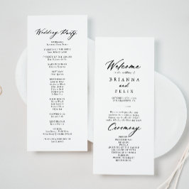 Chic Calligraphy Elegant Wedding Programmakaart