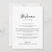 Chic Calligraphy Elegant Wedding Welcome Letter (Voorkant)