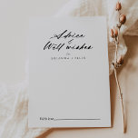 Chic Calligraphy Elegant Wedding Well Wishes Advieskaart<br><div class="desc">Deze elegante bruiloft met een schitterende kalligrafie wenst een goede advieskaart voor een rustige bruiloft. Het eenvoudige en elegante ontwerp kenmerkt klassieke en fancy manuscripttypografie in zwart-wit. Deze kaarten zijn perfect voor een bruiloft, vrijgezellenfeest, baby shower, graduatiedag en nog veel meer. Pas de kaarten aan met de namen van de...</div>
