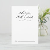 Chic Calligraphy Elegant Wedding Well Wishes Advieskaart (Staand voorkant)