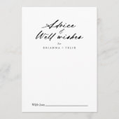 Chic Calligraphy Elegant Wedding Well Wishes Advieskaart (Voorkant)