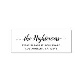 Chic Calligraphy Family Name Swash Return Address Rubberstempel (Afrduk)