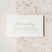 Chic Calligraphy Gold Baby shower Book Request Informatiekaartje