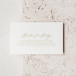 Chic Calligraphy Gold Baby shower Book Request Informatiekaartje