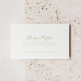 Chic Calligraphy Gold Diaper Raffle Ticket Informatiekaartje