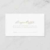 Chic Calligraphy Gold Diaper Raffle Ticket Informatiekaartje (Voorkant)
