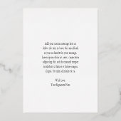 Chic Calligraphy Gold Foil Weddenschap Hartelijk d Folie Uitnodiging (Achterkant)