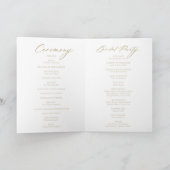 Chic Calligraphy Gold Folded Wedding Programma (Binnen)