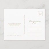 Chic Calligraphy Gold Hartelijk dank Briefkaart (Achterkant)