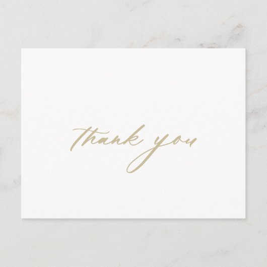 Chic Calligraphy Gold Hartelijk dank Briefkaart (Voorkant)