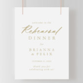 Chic Calligraphy Gold Rehearsal Dinner Welcome Poster