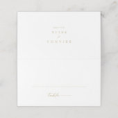 Chic Calligraphy Gold Wedding Place Card Plaatskaartje (Buitenkant ongevouwen)