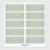 Chic Calligraphy Green Guest Adresetiketten Sticker (Vel)