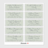 Chic Calligraphy Green Guest Adresetiketten Sticker (Vel)