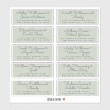 Chic Calligraphy Green Guest Adresetiketten