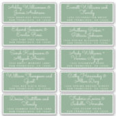 Chic Calligraphy Green Guest Adresetiketten Sticker (Voorkant)