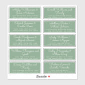 Chic Calligraphy Green Guest Adresetiketten Sticker (Vel)